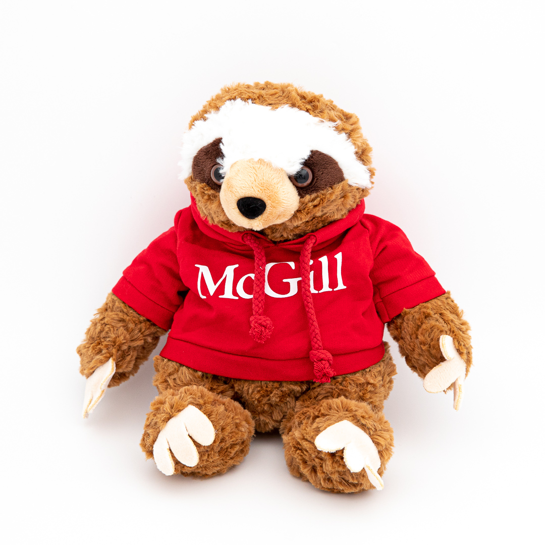 McGill Red Hoodie Cuddle Buddy Sloth