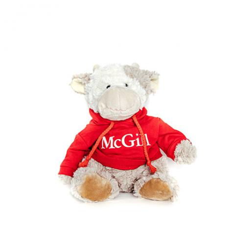 McGill Red Hoodie Cuddle Buddy Cow